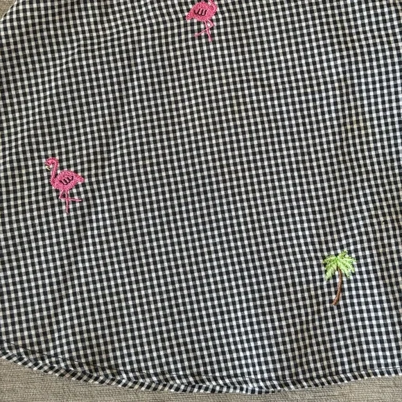 Bonnie Jean Gingham Flamingo Dress Toddler 3T Embroidered Palm Trees & Bows - Picture 4 of 10